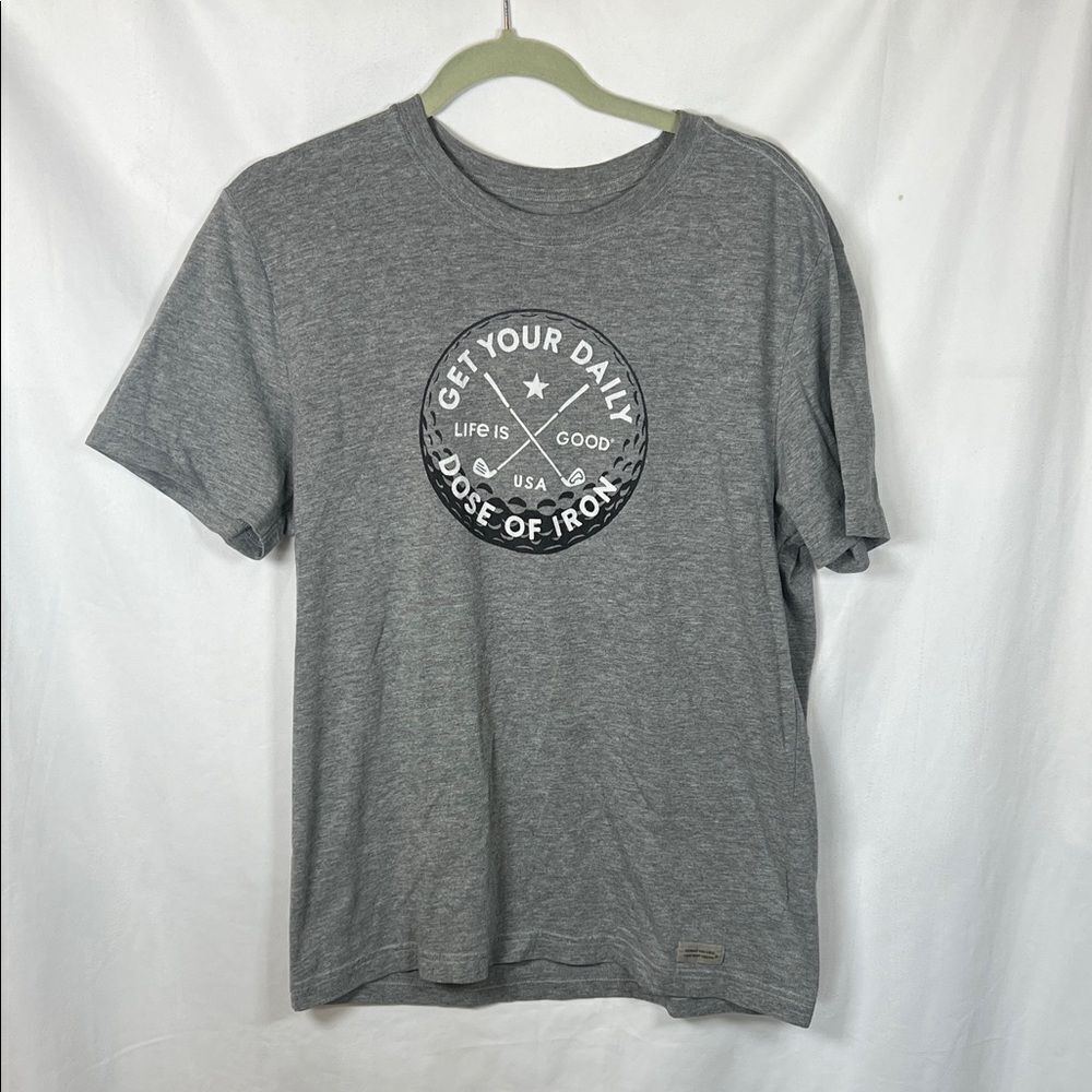 Life is Good Golf Crusher Tee size M Gray